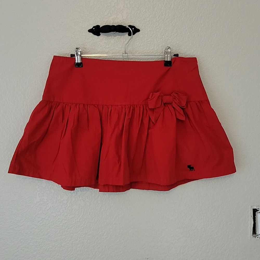 Abercrombie & Fitch Red Bubble Mini Skirt